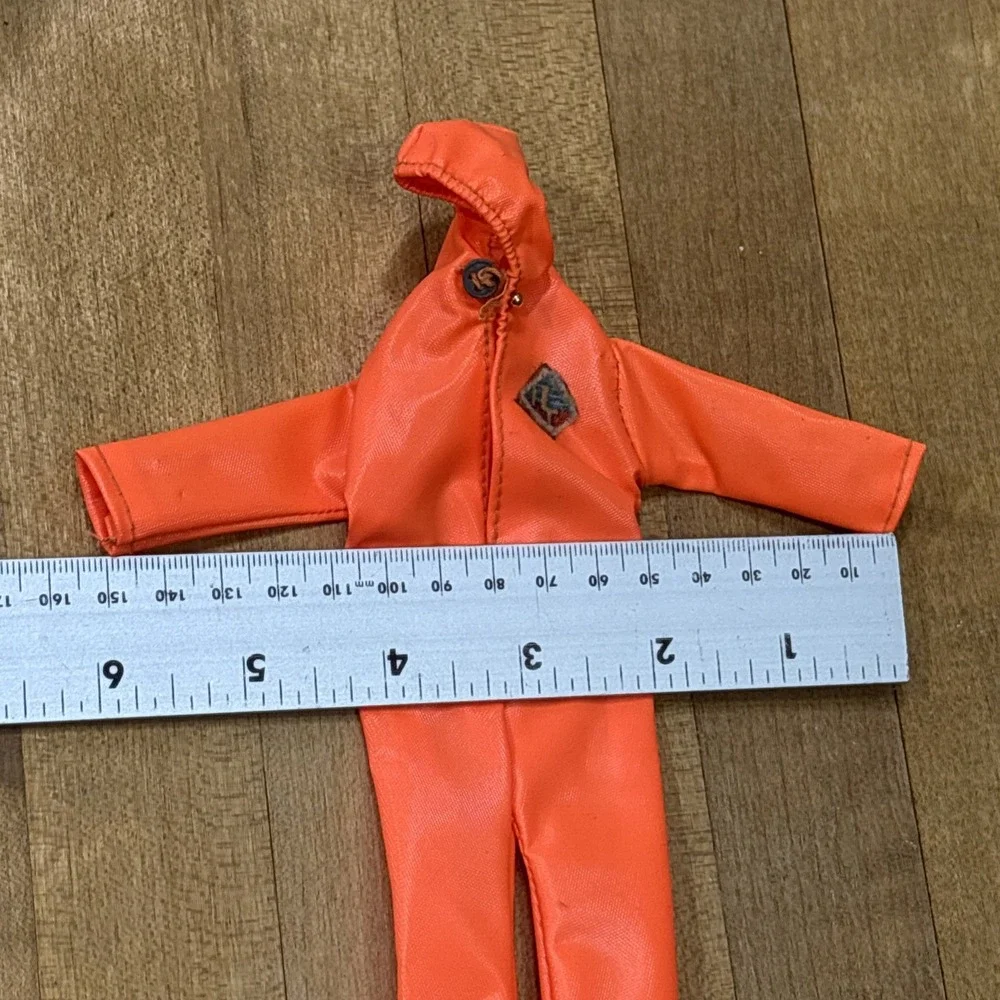 Vintage 1971 Mego Action Jackson Frogman Orange Hooded Jumpsuit Scuba Outfit